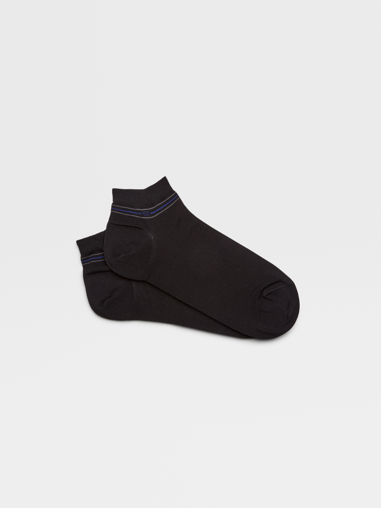 Black Cotton Blend Sneaker Socks